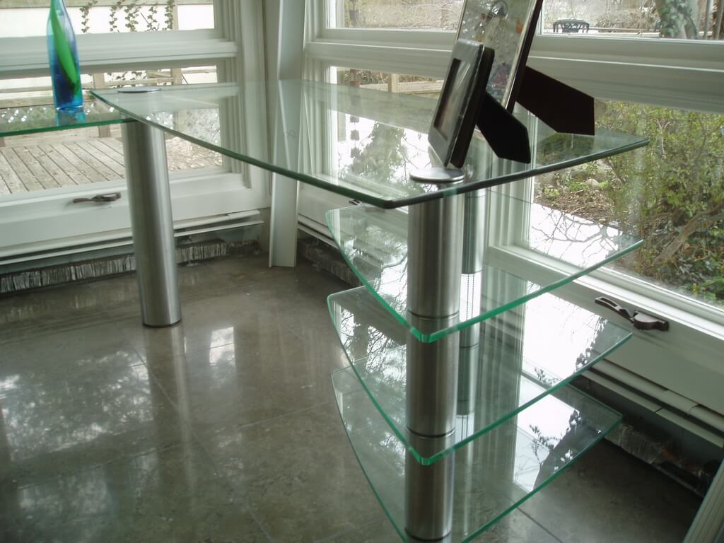 Clear Glass Countertop For Desk Brooks Custom