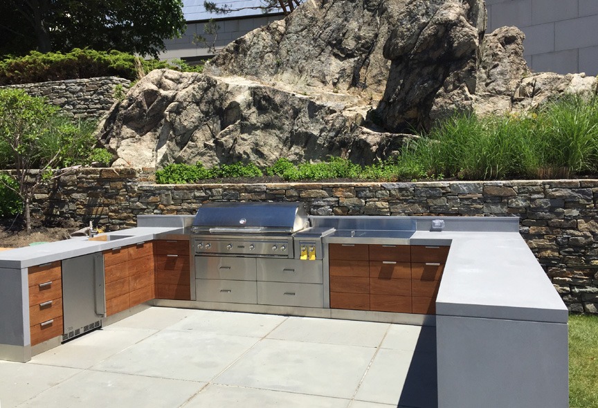Exterior Concrete Countertops And Tables Outdoor Kitchens